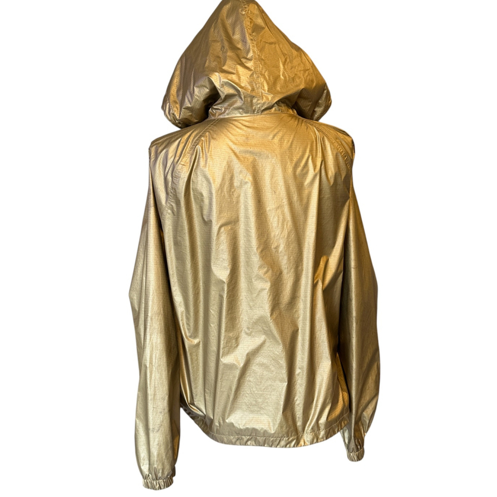 Vintage Women's Lauren Ralph Lauren Windbreaker Jacket Hood XL Gold Metallic - Picture 2 of 16
